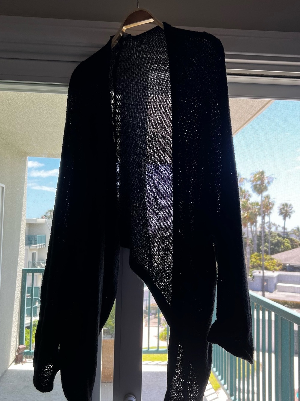 Brandy Melville Caroline Black Open-Front Knit Cardigan Wool blend